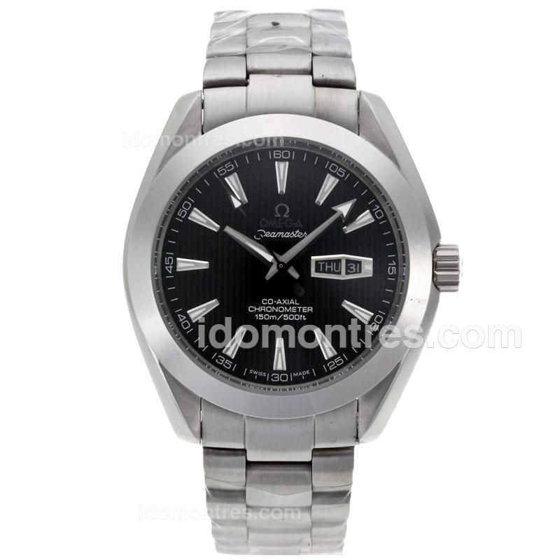 Omega Seamaster Day-Date Automatic with Black Dial S/S