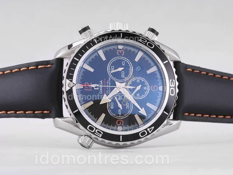 Omega Seamaster Planet Ocean 007 Quantum Of Solace Edition Working Chrono-Same Structure As ETA Version-Leather Strap