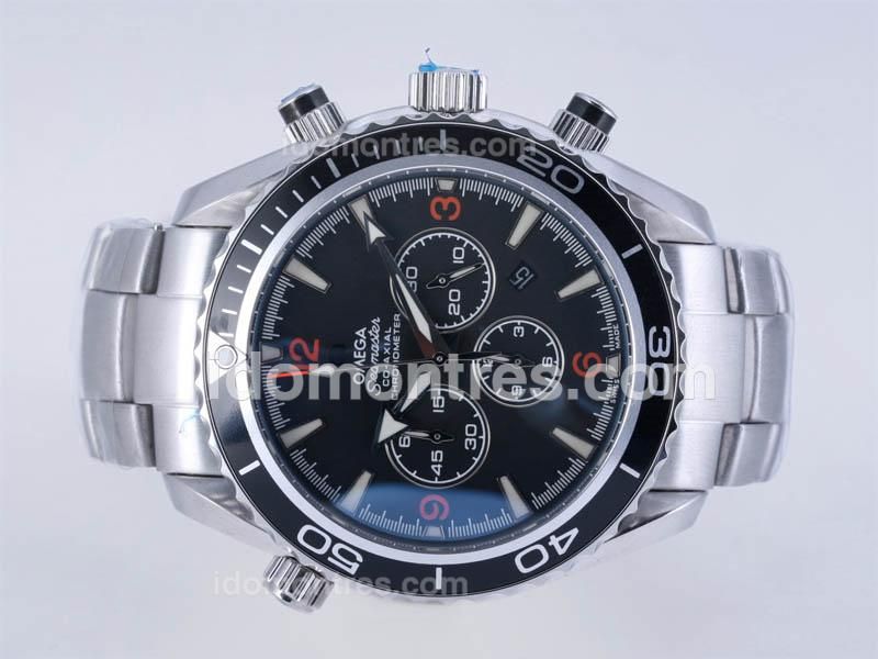 Omega Seamaster Planet Ocean Working Chrono with Orange Marker -Same Chassis As 7750-High Quality