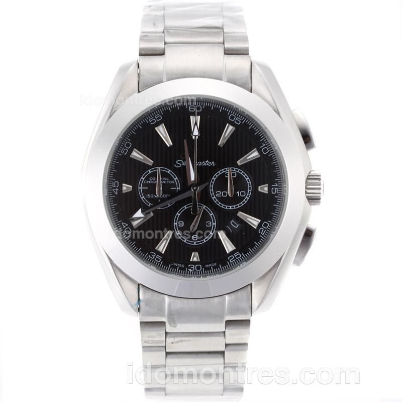 Omega Seamaster Planet Ocean Working Chronograph with Black Dial S/S