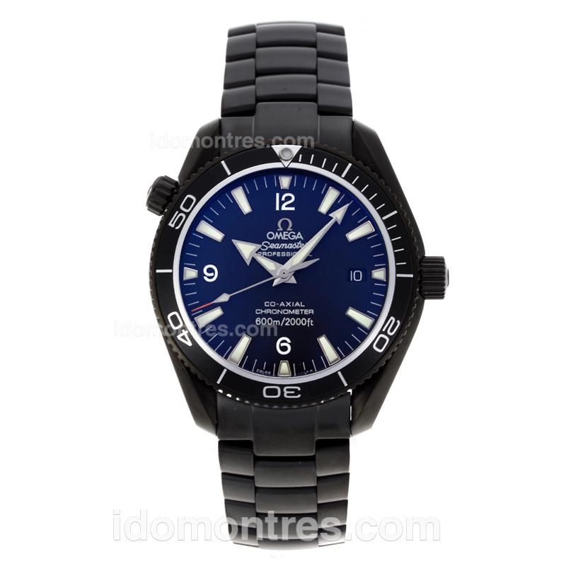 Omega Seamaster Swiss ETA 2824 Movement Full PVD with Black Dial