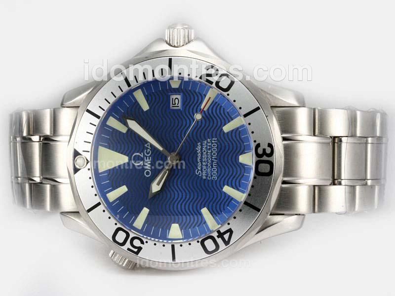 Omega Seamaster Swiss ETA 2836 Movement with Blue Dial