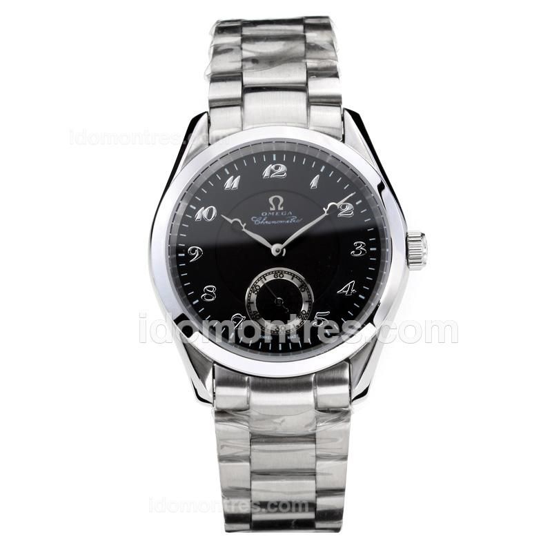 Omega Seamaster with Black Dial S/S-Sapphire Glass