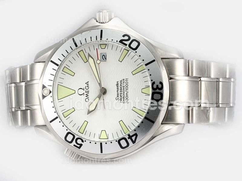 Omega Seamaster Swiss ETA 2836 Movement with White Dial