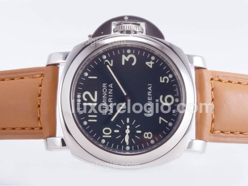 Panerai Luminor Marina Unitas 6497 Movement with Black Dial-AR Coating