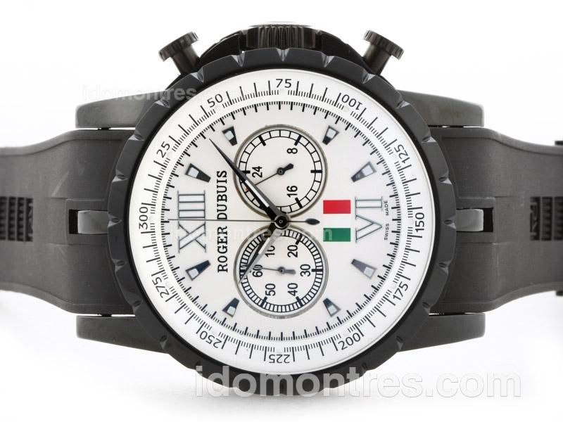Roger Dubuis Excalibur Working Chronograph PVD Case With White Dial -Italy Limited Edition