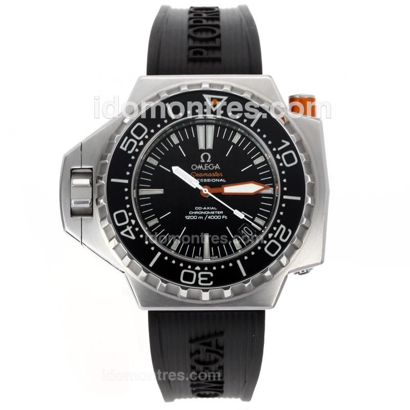 Omega Seamaster Swiss ETA 2836 Movement with Black Dial-Rubber Strap