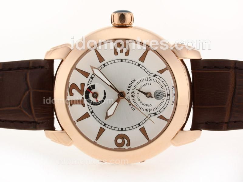 Ulysse Nardin Lelocle Suisse Automatic Rose Gold Case with White Dial