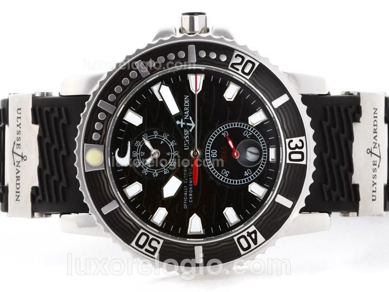 Ulysse Nardin Marine Automatic with Black Dial-Rubber Strap