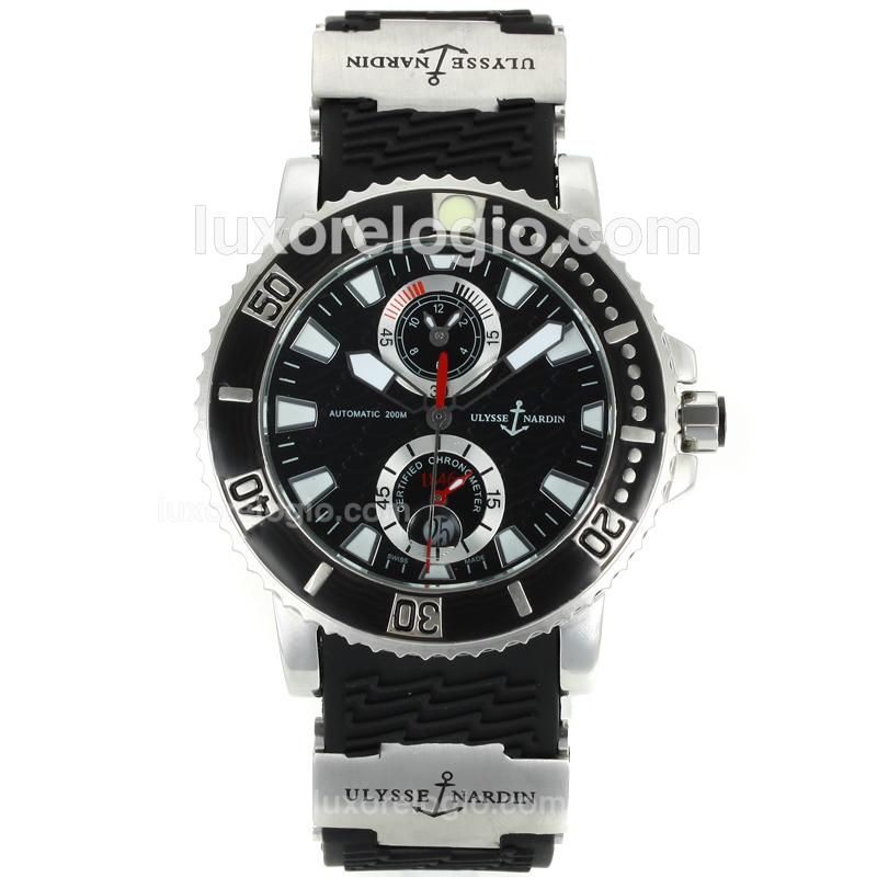 Ulysse Nardin Marine Automatic with Black Dial-Rubber Strap