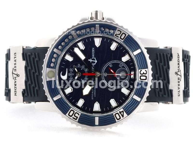 Ulysse Nardin Marine Automatic with Blue Dial-Rubber Strap