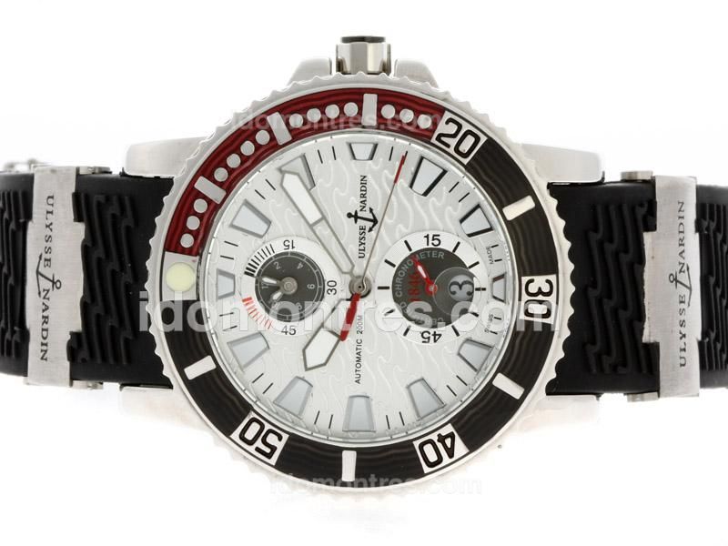 Ulysse Nardin Marine Automatic with White Dial-Red/Black Bezel