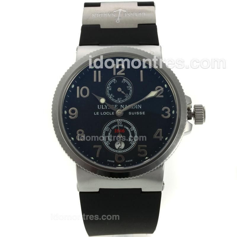 Ulysse Nardin Maxi Marine Automatic Number Markers with Black Dial-Rubber Strap
