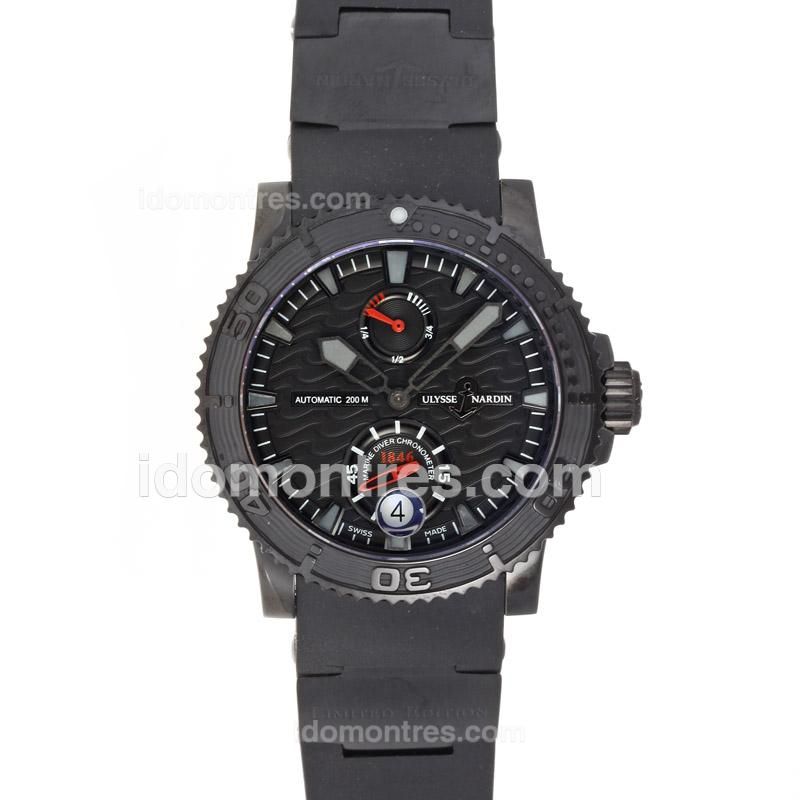 Ulysse Nardin Maxi Marine Diver Working Power Reserve Automatic PVD Case with Black Dial