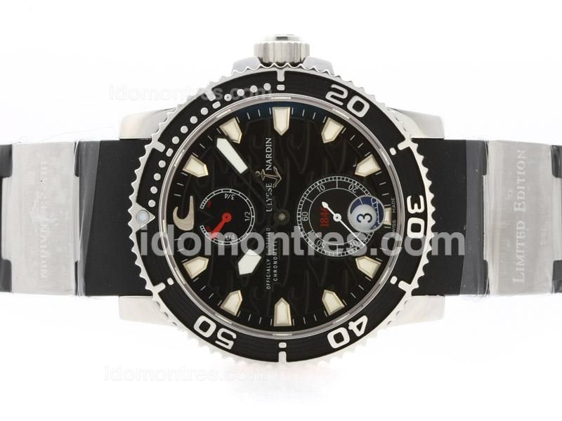 Ulysse Nardin Maxi Marine Diver Working Power Reserve Automatic with Black Surf Dial-Rubber Strap-Same Chassis as ETA Version