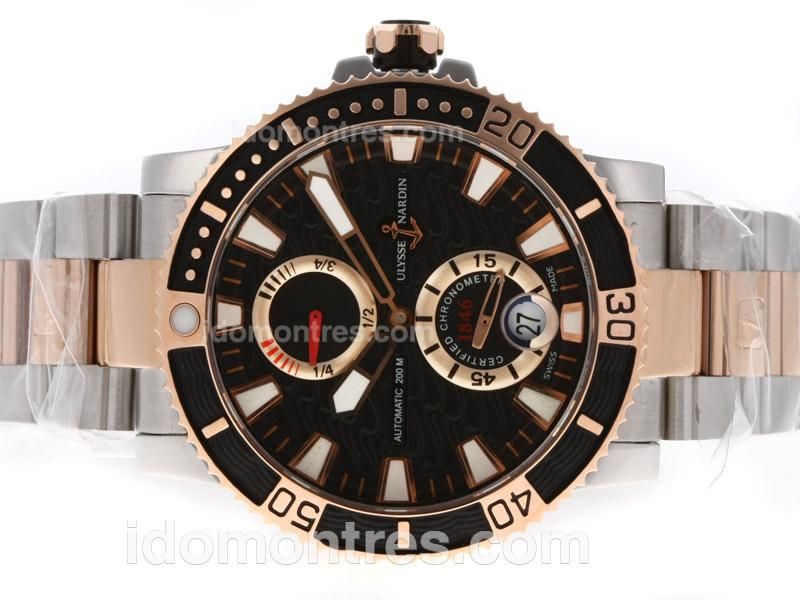 Ulysse Nardin Maxi Marine Diver Working Power Reserve Two Tone Automatic with Black Dial