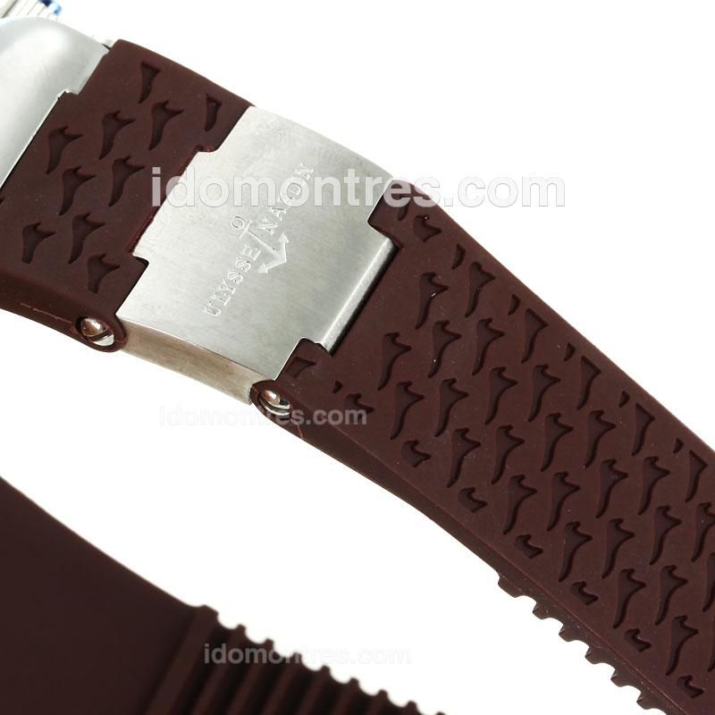 Ulysse Nardin Maxi Marine Working Chronograph with Brown Dial-Brown Rubber Strap