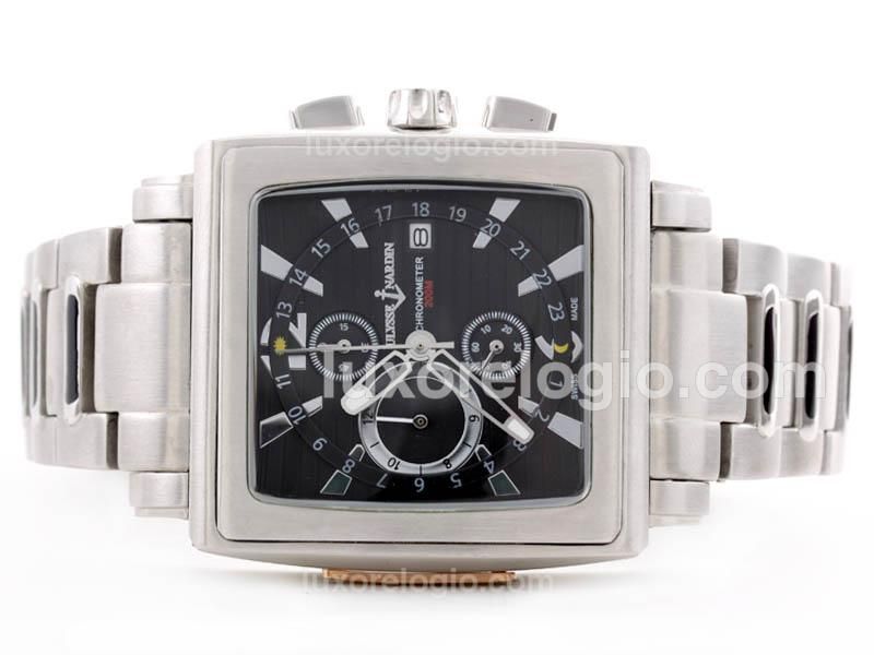 Ulysse Nardin Quadrato Working Chronograph with Black Dial S/S