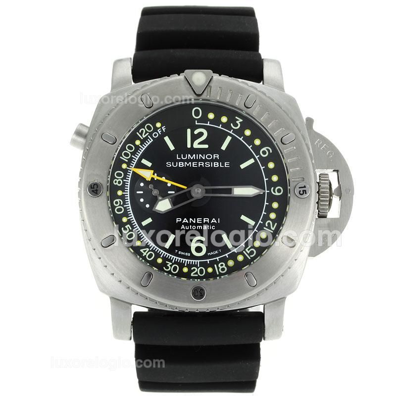 Panerai Luminor Submersible Automatic with Black Dial-18K Plated Gold Movement