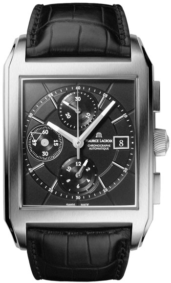 Maurice Lacroix Pontos Rectangulaire Chronograph Mens Watch Model: PT6197-SS001-330