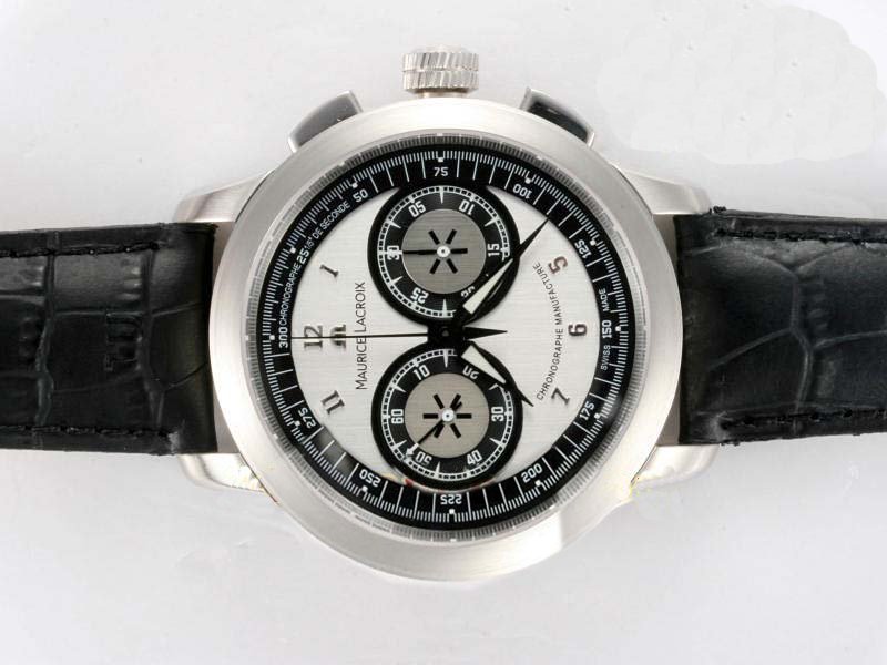 Maurice Lacroix Masterpiece Le Chronographe MP 7128-SS001-320 45mm White Dial Watch