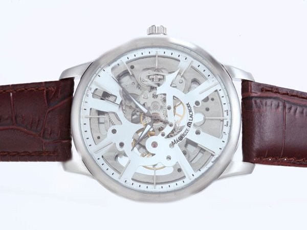 Maurice Lacroix Masterpiece Skeleton Mp7138-pg101-030 Stainless Steel Case Mens 43mm Watch