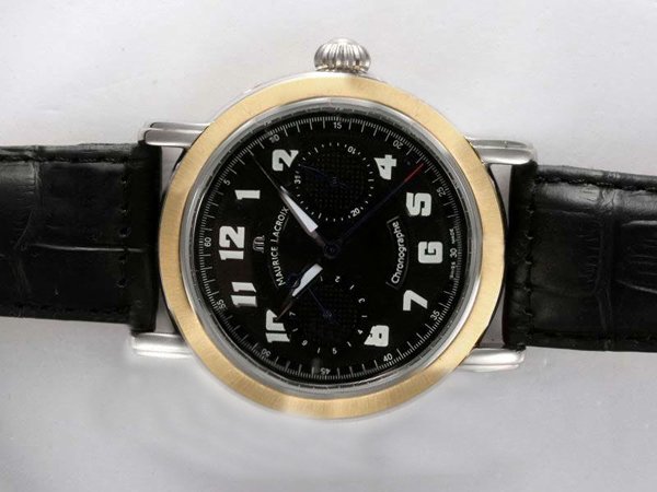 Maurice Lacroix Masterpiece Venus MP7038-WG101-120 Black Cow Leather Strap Round Midsize Watch