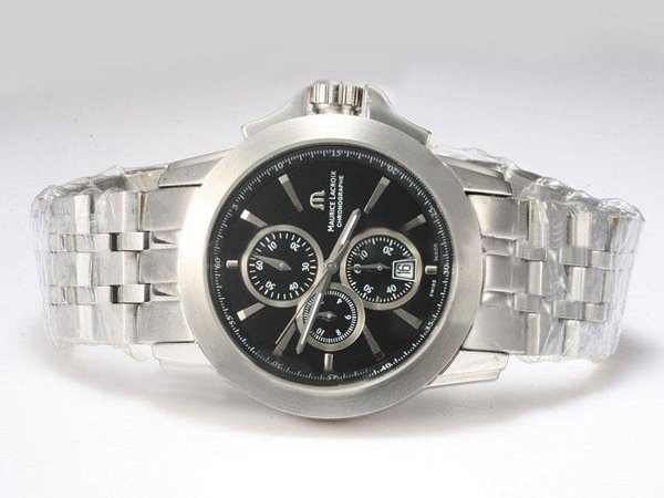 Maurice Lacroix Pontos Chronographe Valgranges PT6008-SS002-331 Black Dial Round Watch