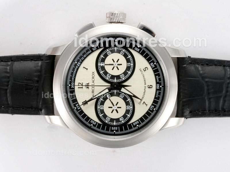 Maurice Lacroix Masterpiece Venus Chonogragh Lemania Movement Manual Winding with Beige Dial