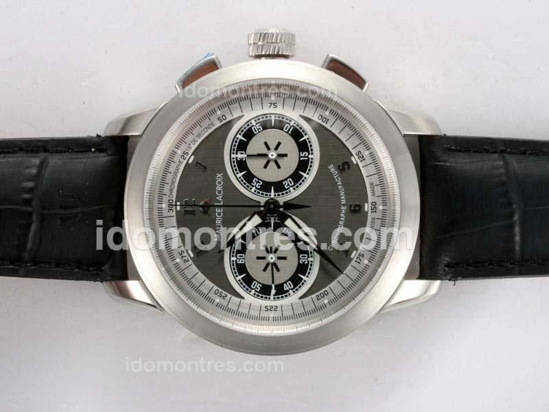 Maurice Lacroix Masterpiece Venus Chonogragh Lemania Movement Manual Winding with Gray Dial