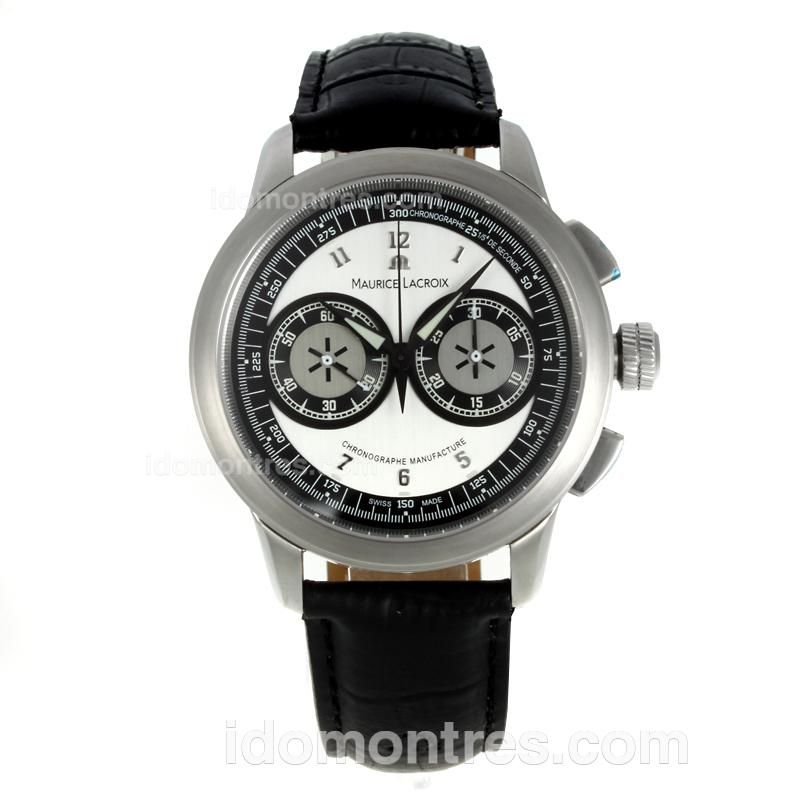 Maurice Lacroix Masterpiece Venus Chonogragh Lemania Movement Manual Winding with White Dial