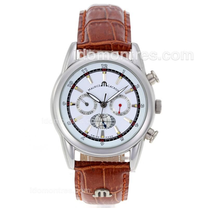 Maurice Lacroix Masterpiece Venus Automatic with White Dial-Leather Strap