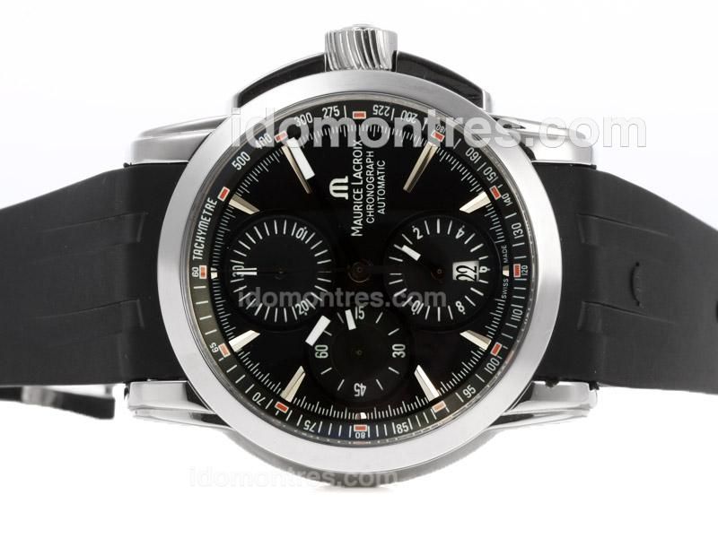 Maurice Lacroix Pontos Chronograph Swiss Valjoux 7750 Movement with Black Dial