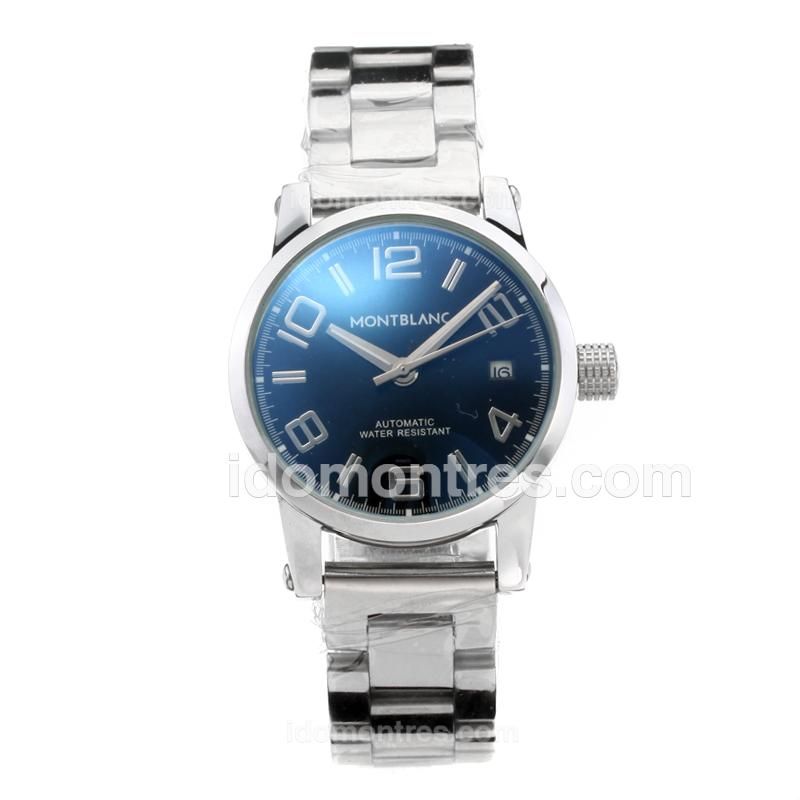 Mont Blanc Classic Automatic with Blue Dial S/S